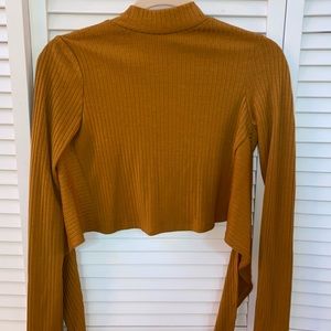 backless mock turtleneck sweater
